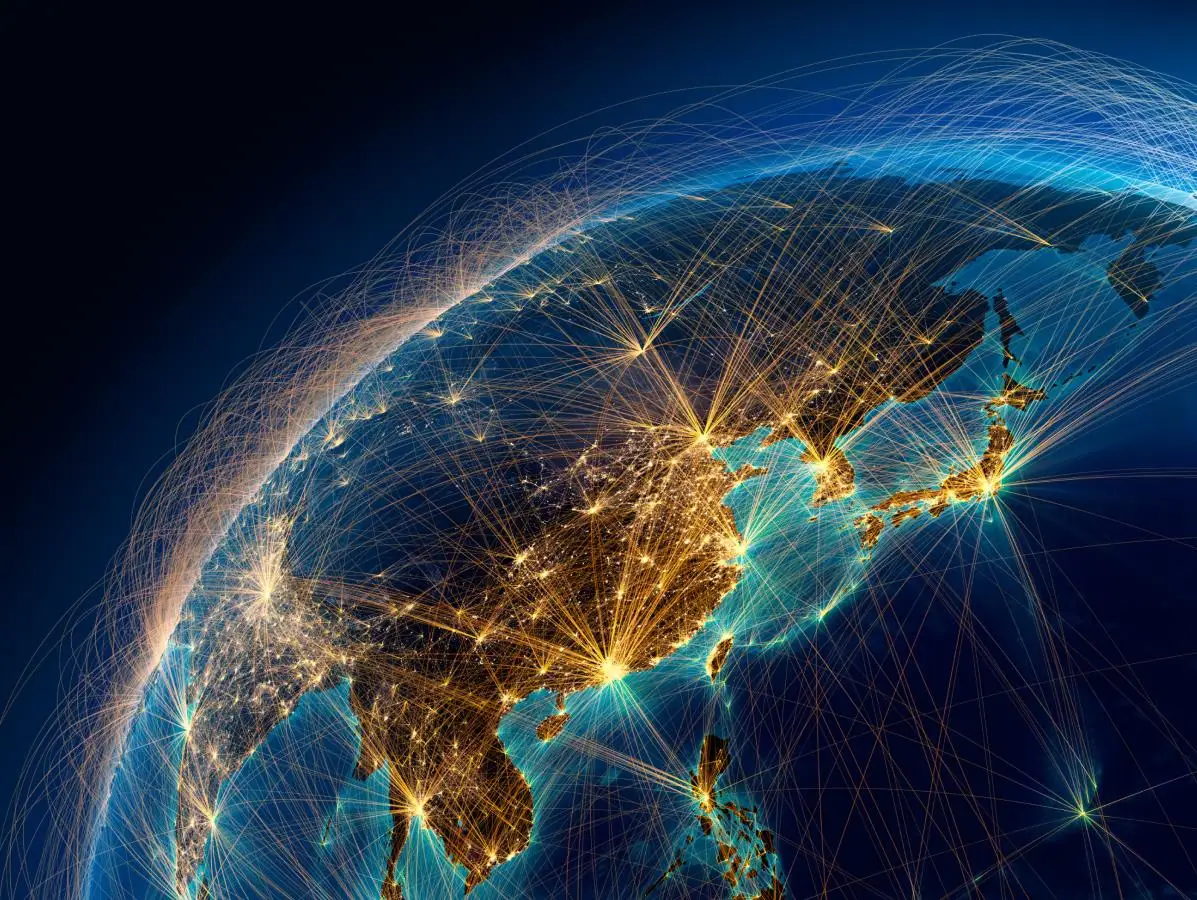 Global trade and defence networks spanning allied markets